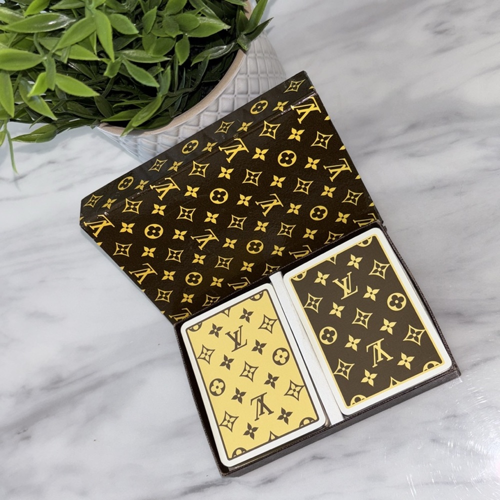 Louis Vuitton Brown and Gold Monogram Playing Card Set